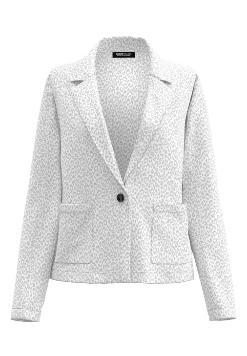 FRANK WALDER ladies jacket white with leopard pattern