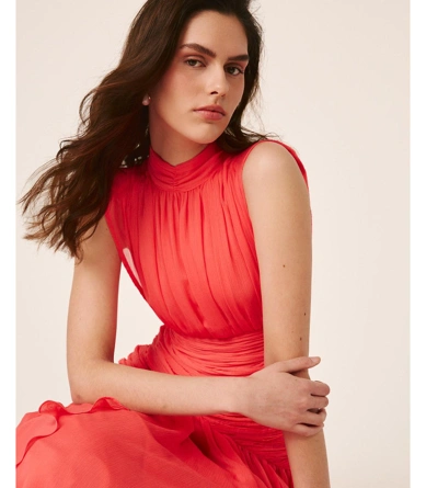 ALMA EN PENA Women's Long Dress, Coral (4)