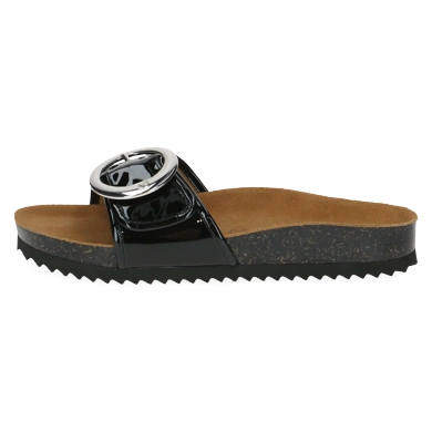 CAPRICE women's lacquer slippers black (1)