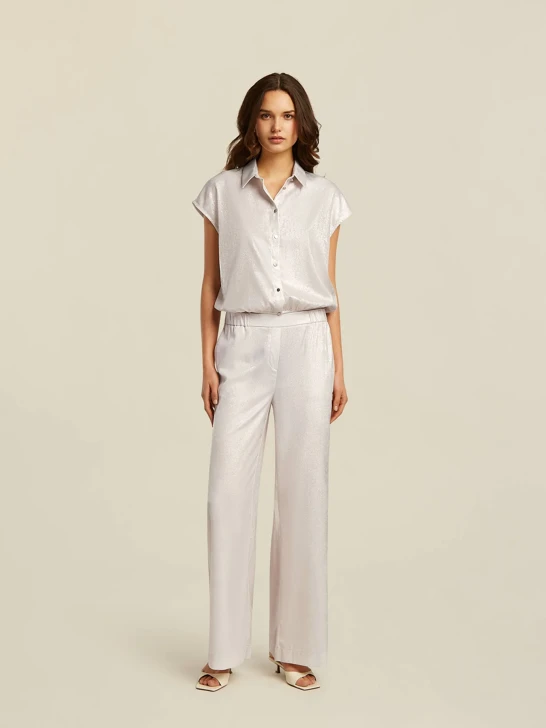 BEAUMONT ladies trousers golden silver