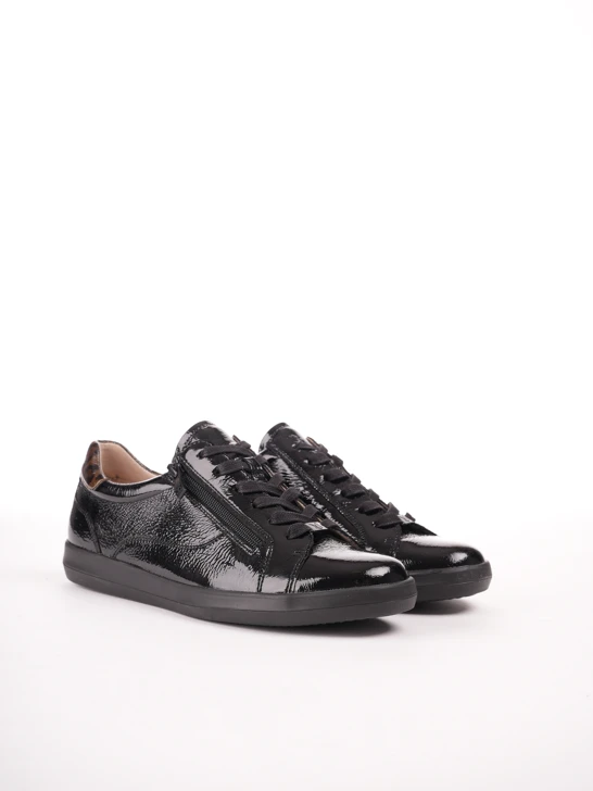 CAPRICE ladies sneakers lacquer black