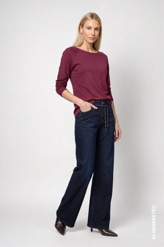 MONARI FASHION SHOW Women's Burgundy T-Shirt (4)