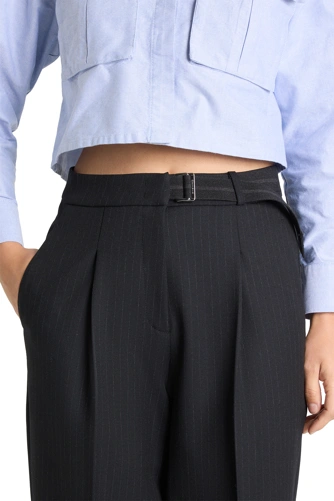 CAMBIO ELAINE women's trousers anthracite with stripe (2)
