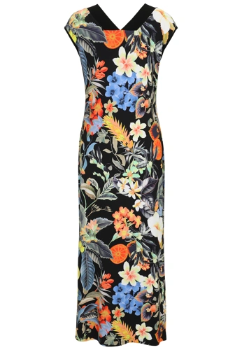 DORIS STREICH ladies dress black with print (1)