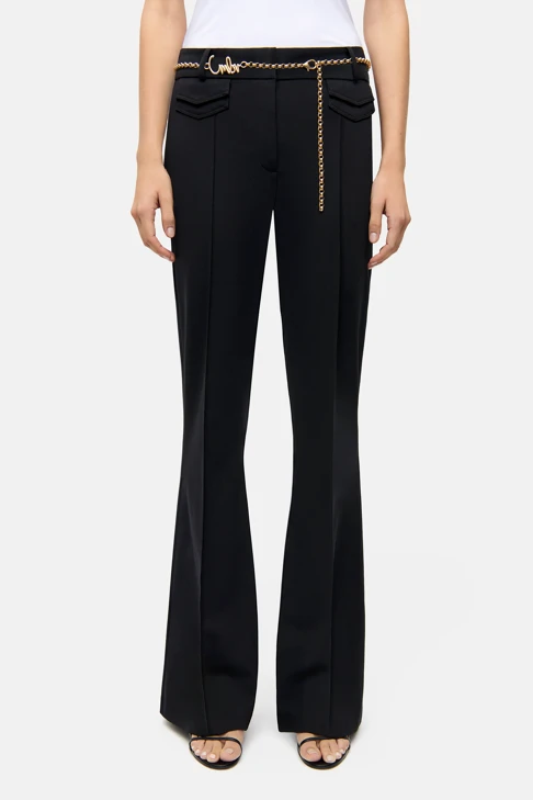 CAMBIO FAWN women's black trousers with chain