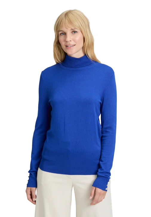 BETTY BARCLAY ladies blue turtleneck sweater