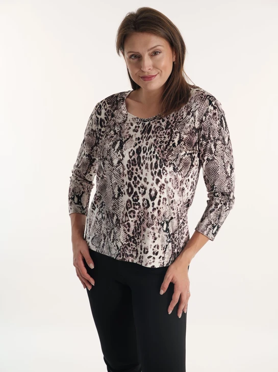 FABER Women's Patterned Satin T-Shirt