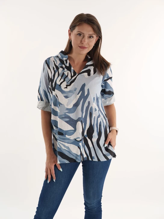 DORIS STREICH women's tunic blue-black coloured