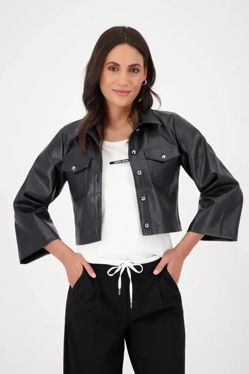 MONARI TOKYO women's jacket black leatherette short