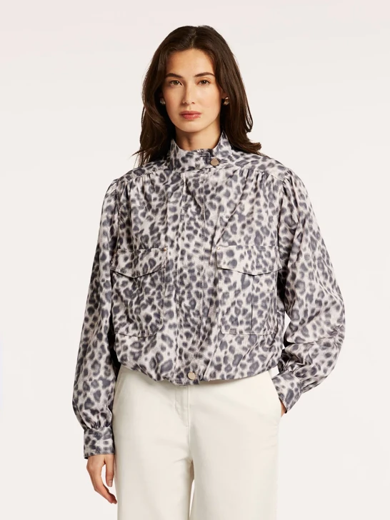 BEAUMONT ladies jacket beige with leopard pattern
