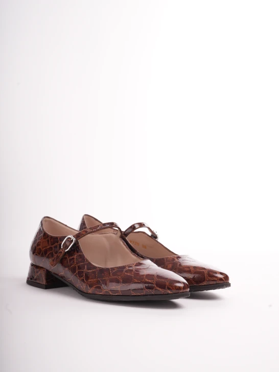 WONDERS women's brown patent ballerinas