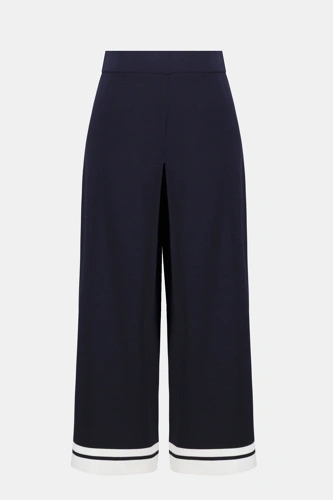 JOSEPH RIBKOFF women's blue knitted trousers with colour blocks (5)