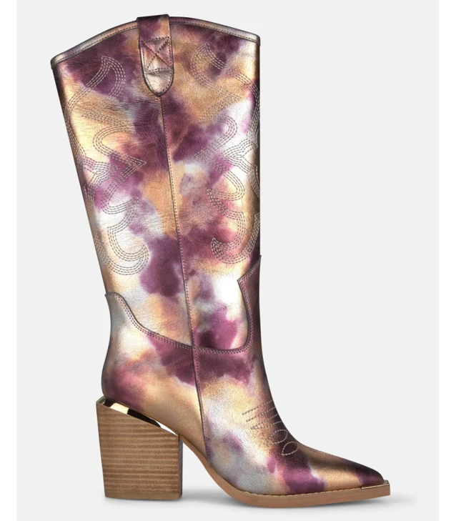 ALMA EN PENA Women's Shoes, Purple and Gold