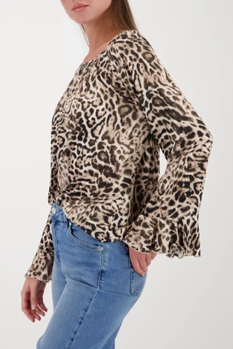 MONARI CAPE TOWN women's blouse beige with leopard pattern (3)