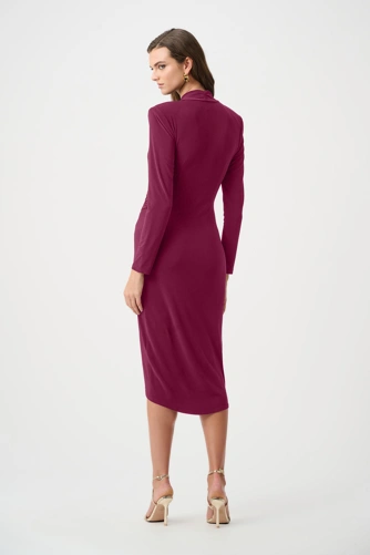 JOSEPH RIBKOFF ladies dress burgundy (4)