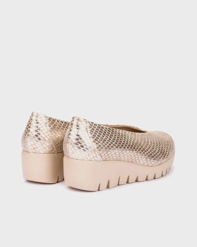 WONDERS women's silver beige loafers (1)