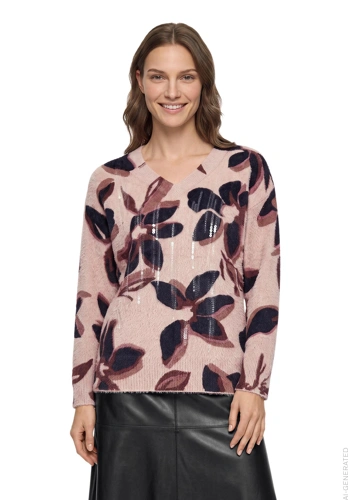 BETTY BARCLAY Women's Sweater, Old Rose, Flower