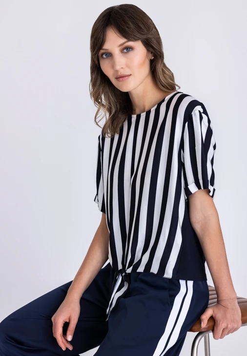 TUZZI DIVA STATE ladies blouse dark blue with white stripes