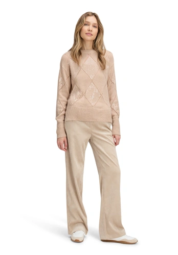 BETTY BARCLAY women's beige corduroy trousers (2)