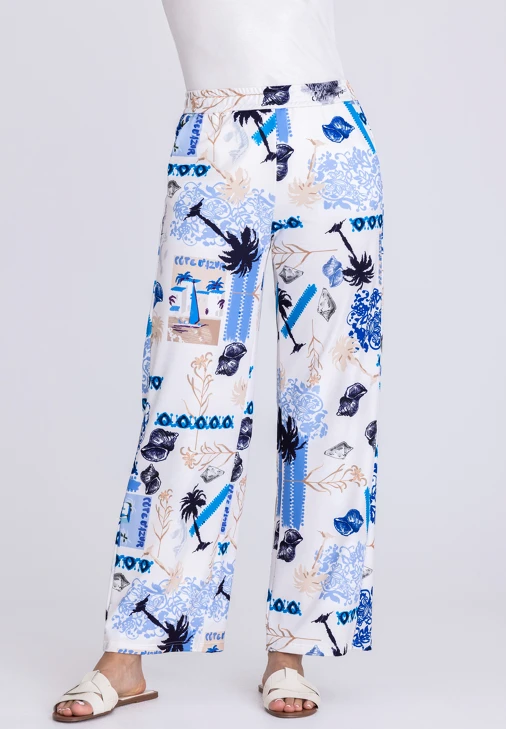TUZZI BEACH ladies trousers beige with print