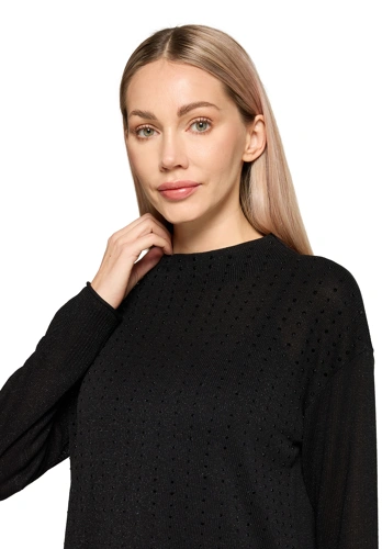 BETTY BARCLAY ladies black sweater with rhinestones (3)