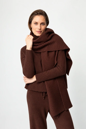 CATNOIR Women's Merino Wool Scarf, Brown (1)