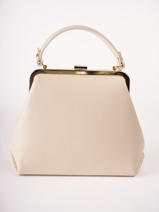 GROSSO BAG Women's Beige Leather Handbag