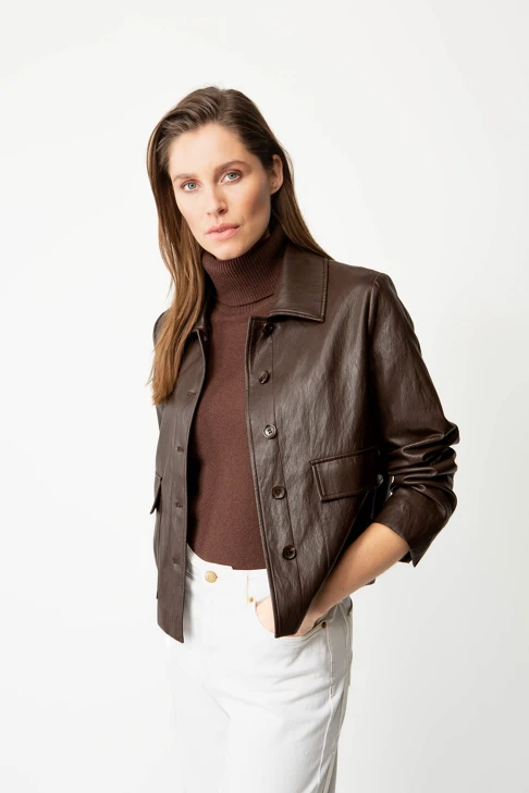 CATNOIR Women's Short Jacket Made of Vegan Leather
