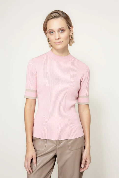 CATNOIR Women's Pink Short-Sleeve Sweater