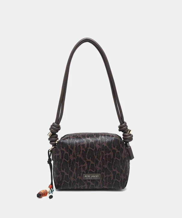 PEPE MOLL Women's Small Brown Snake-Print Handbag