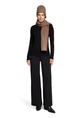 BETTY BARCLAY Women's Scarf and Hat Set, Brown (1)