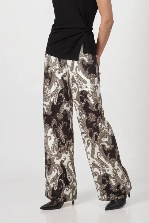 MONARI FRONT ROW Women's Black-and-White Patterned Pants