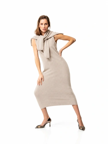 CATNOIR Women's Knitted Merino Wool Dress, Gray (2)