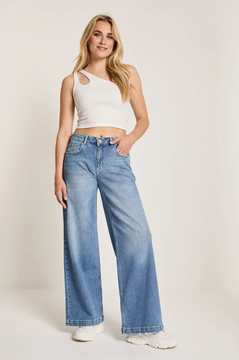 PARAMI CLOË women's blue jeans wide extended