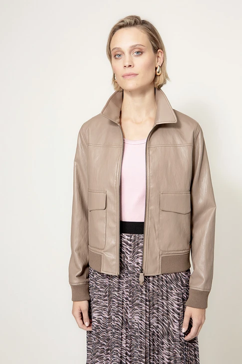 CATNOIR Women's Taupe Jacket Made of Vegan Leather