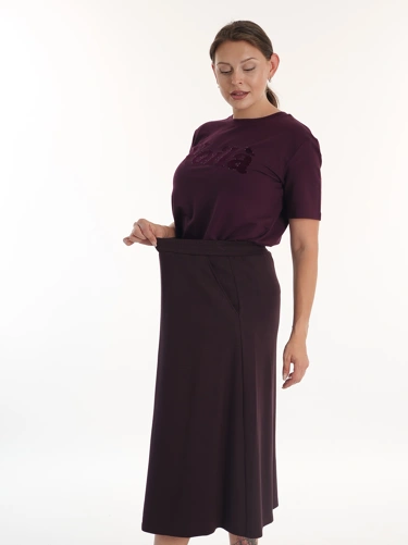 ERNST FABER Women's Burgundy Skirt (3)