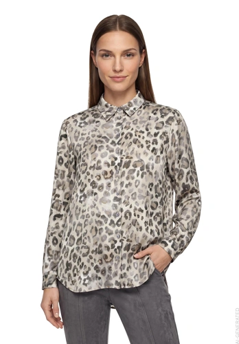 BETTY BARCLAY Women's Beige Shirt with Leopard Print