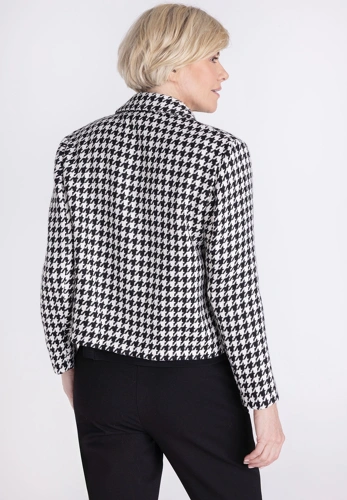 FRANK WALDER Women's Short Jacket, Black-and-White Pepito Pattern (3)