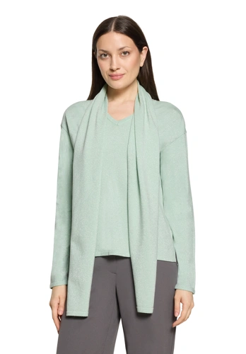 BETTY BARCLAY Women's Sweater with Shawl, Light Green with Lurex