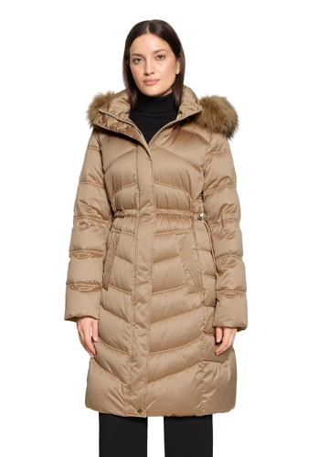 BETTY BARCLAY Women's Quilted Coat, Light Brown