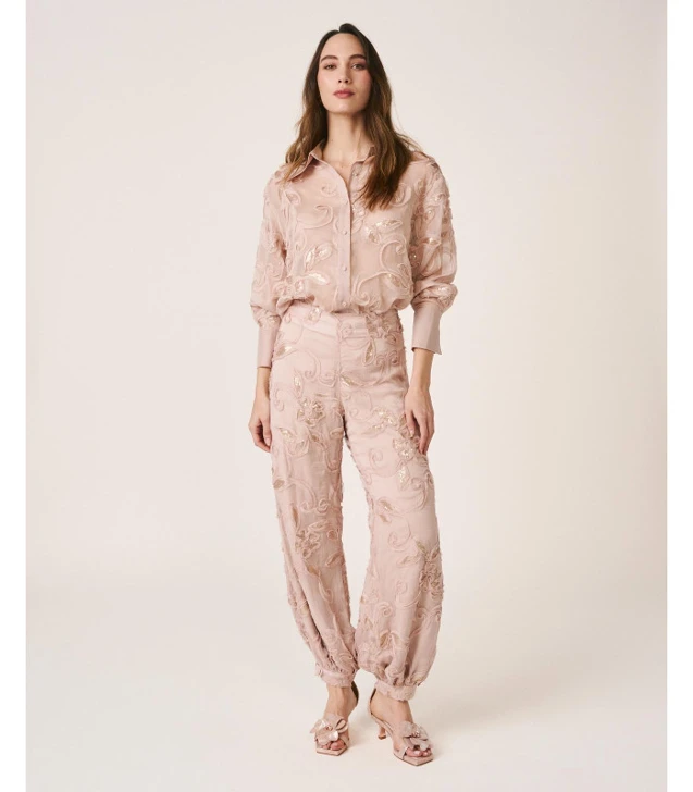 ALMA EN PENA Women's Beige Floral Pants