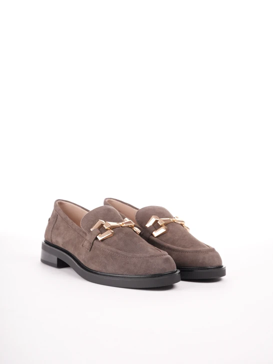CAPRICE women's suede loafers grey