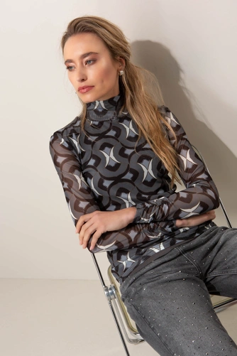 CATNOIR Women's Mesh T-Shirt with Print (3)