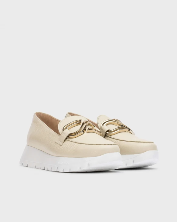 WONDERS women's loafers buckle beige