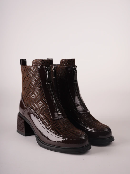 EPICA Women's Brown Embellished Ankle Boots