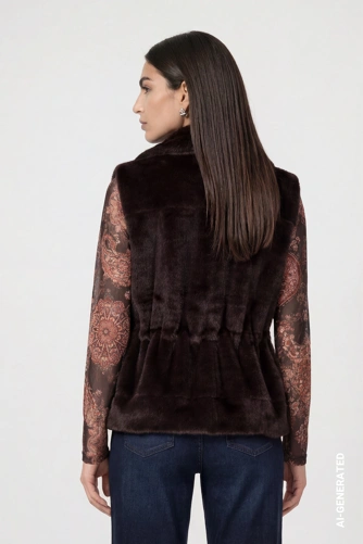 MONARI FASHION SHOW Women's Brown Drawstring Vest (2)