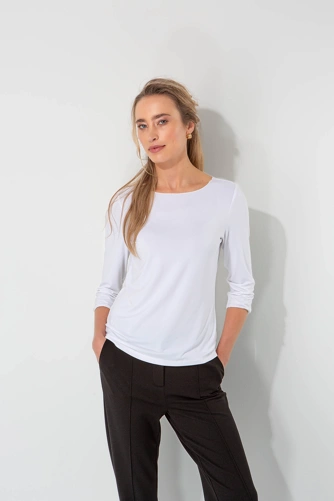 CATNOIR Women's White 3/4-Sleeve T-Shirt (1)