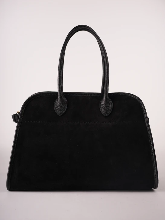 GROSSO BAG Women's Large Black Leather Handbag