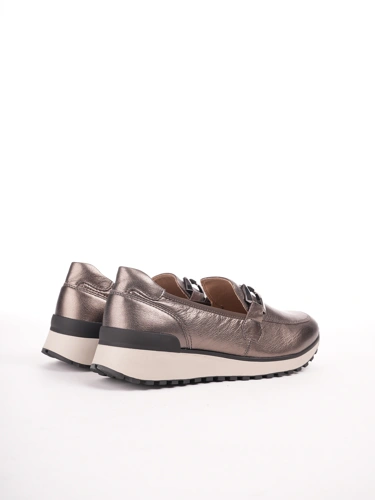 CAPRICE women's metallic grey loafers (1)