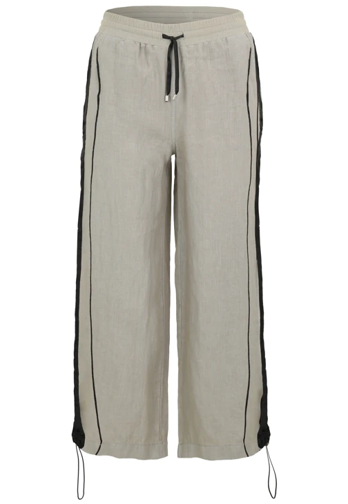 DORIS STREICH women's trousers olive with black lampas
